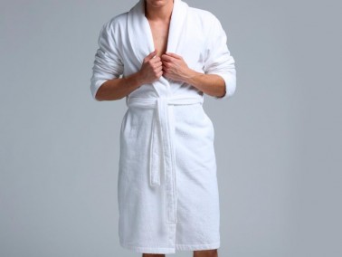 Dowry World - Dowry World Soft Velvet Single Bathrobe White Dowry World - Dowry World Soft Velvet Single Bathrobe White