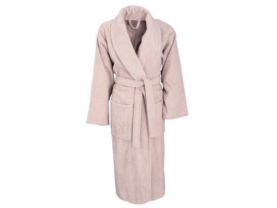 Dowry World Soft Cotton Plus Size Bathrobe Beige