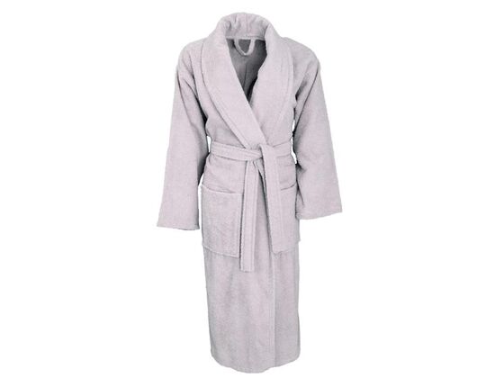 Dowry World Soft Cotton Plus Size Bathrobe Gray