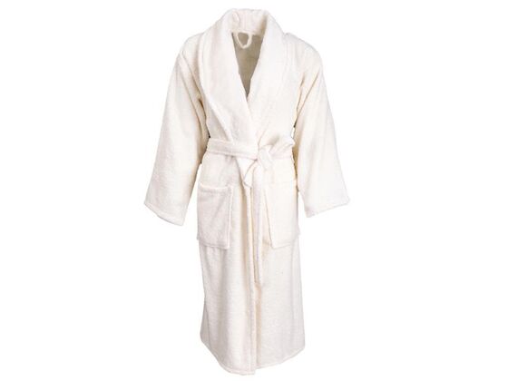 Dowry World Soft Cotton Plus Size Bathrobe Cream