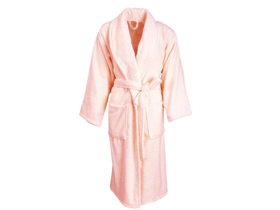 Dowry World Soft Cotton Plus Size Bathrobe Powder