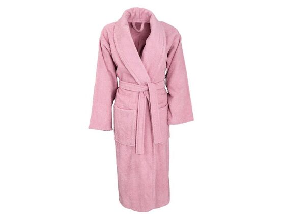 Dowry World Soft Cotton Plus Size Bathrobe Pink