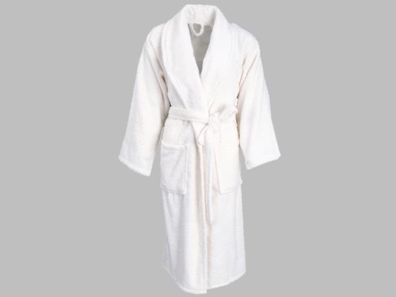 Dowry World Soft Cotton Single Bathrobe White