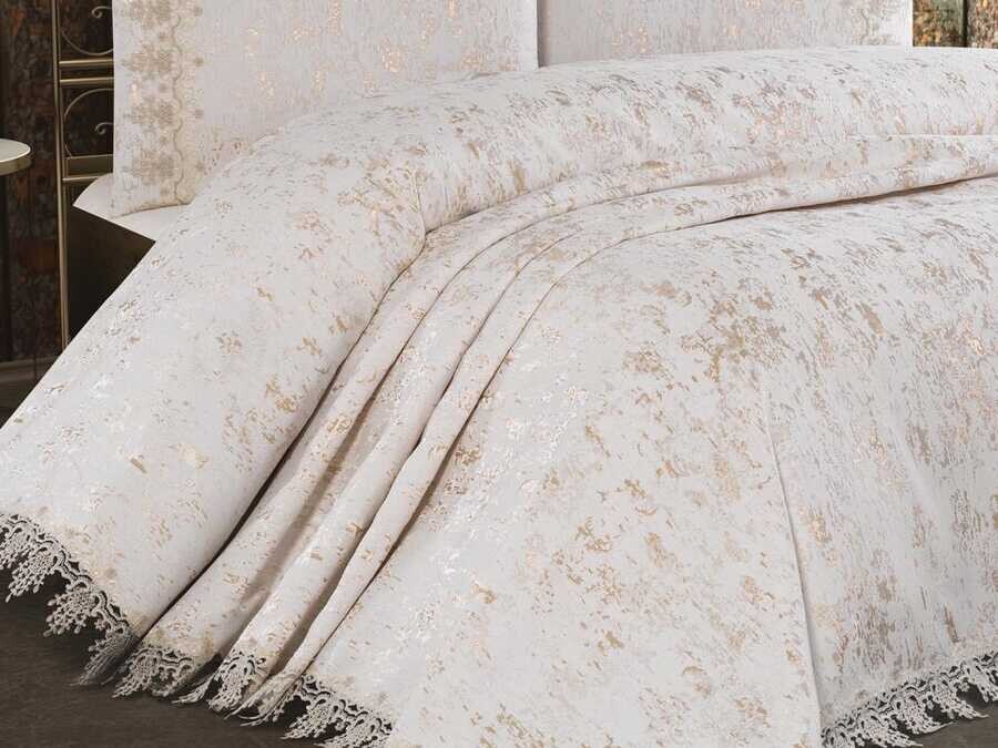 Dowry World Sofia Bedspread Cream Cappucino - Thumbnail