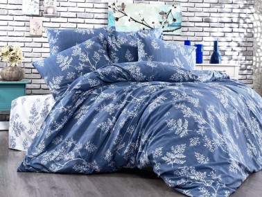 Dowry World - Dowry World Autumn Double Duvet Cover Set Blue Dowry World - Dowry World Autumn Double Duvet Cover Set Blue