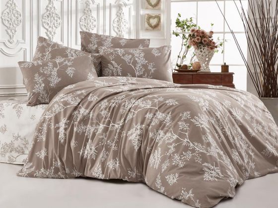 Dowry World Sonbahar Double Duvet Cover Set - Brown