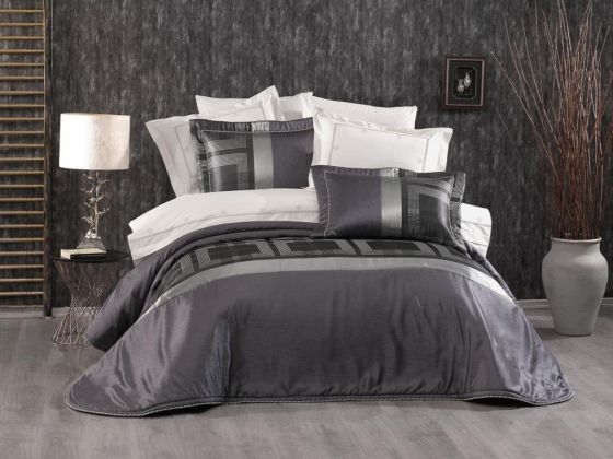 Dowry Land Stella 9 Pieces Duvet Cover Set Smoked Gray