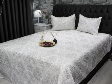 Dowry World Sude Jacquard Bedspread Gray - Thumbnail