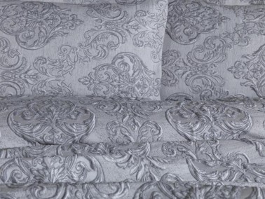 Dowry World Sude Single Jacquard Bedspread Gray - Thumbnail