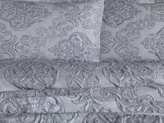 Dowry World Sude Single Jacquard Bedspread Gray