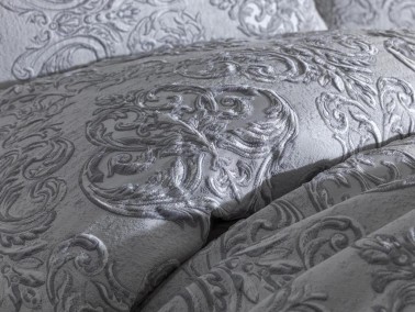 Dowry World Sude Single Jacquard Bedspread Gray - Thumbnail