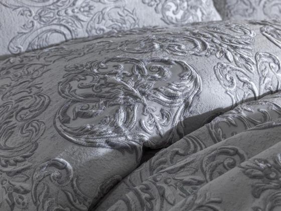 Dowry World Sude Single Jacquard Bedspread Gray
