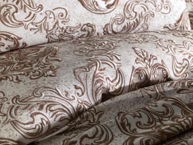 Dowry World Sude Single Jacquard Bedspread Brown - Thumbnail