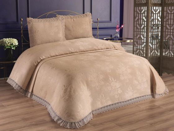 Dowry World Sümbül Double Bedspread - Cappucino