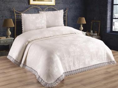 Dowry World - Dowry World Sumbul Double Bedspread - Cream Dowry World - Dowry World Sumbul Double Bedspread - Cream