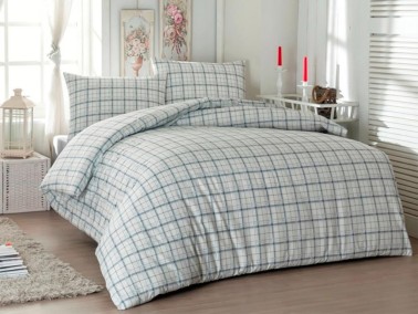 Dowry World Single Plaid Duvet Cover Set - Thumbnail