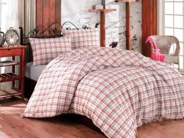 Dowry World Single Plaid Duvet Cover Set - Thumbnail