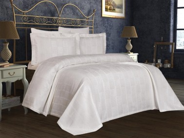 Çeyiz Diyarı - Dowry World Single Elenora Bedspread Cream Çeyiz Diyarı - Dowry World Single Elenora Bedspread Cream