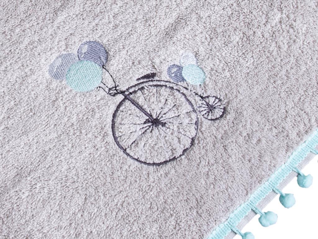 Dowry World Flying Bicycle Hand Face Towel Gray Green