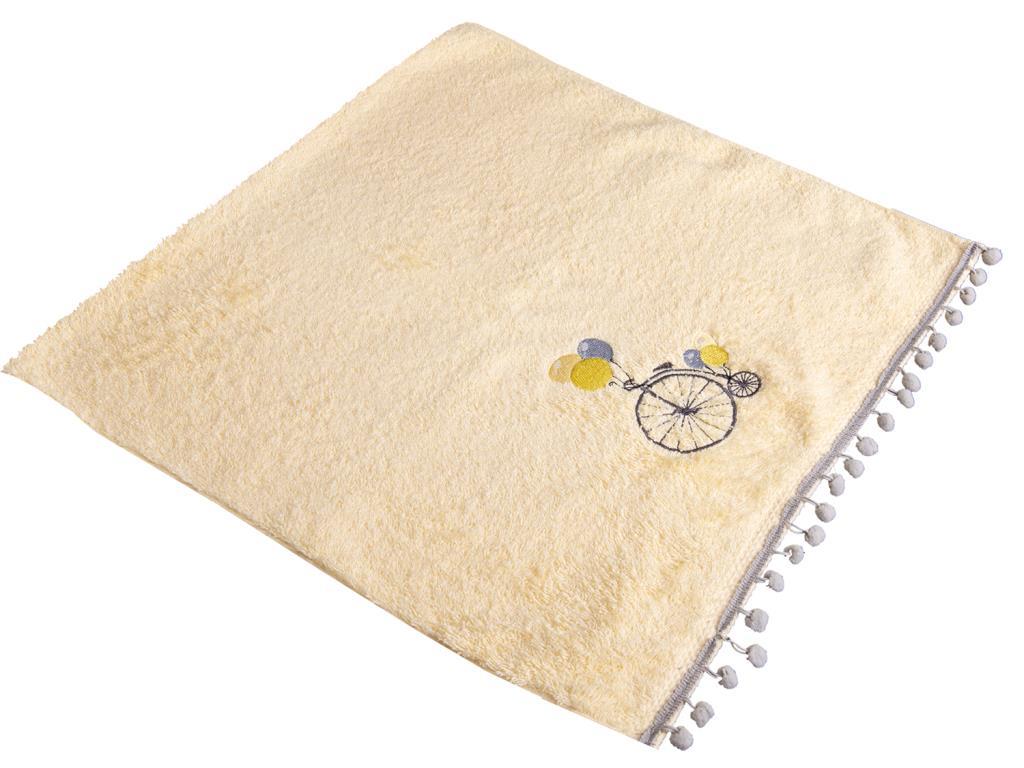 Dowry World Flying Bicycle Hand Face Towel Yellow - Thumbnail