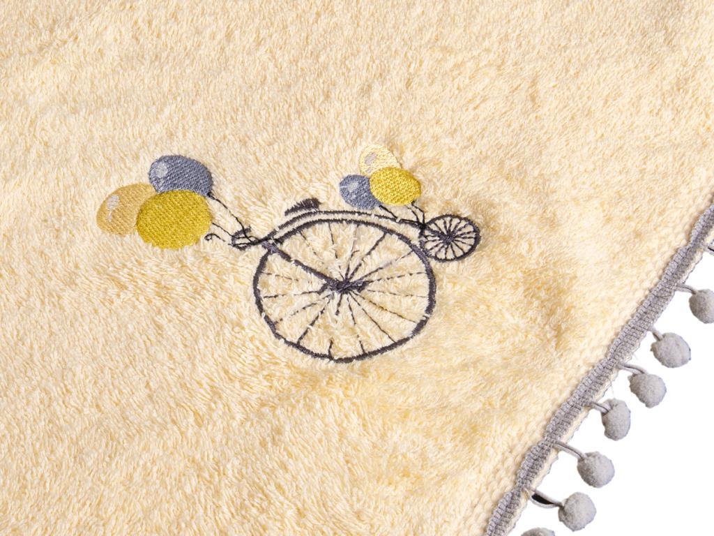 Dowry World Flying Bicycle Hand Face Towel Yellow - Thumbnail