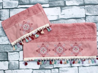 Dowry World Umay 2 Piece Towel Set Pink - Thumbnail