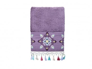 Dowry World Umay 3-Piece Towel Set Plum - Thumbnail