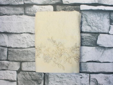 Dowry World Vine Flower Embroidered Dowry Towel Cream - Thumbnail
