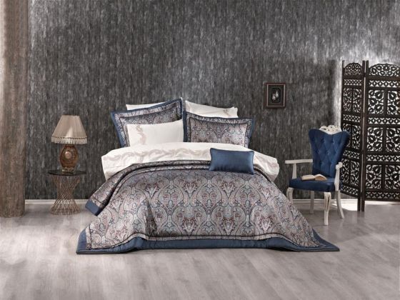 Dowry Land Violet 4-Piece Bedspread Set Indigo