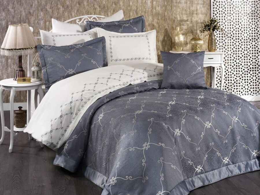 Dowry World Wave Bedspread Cream-Oil