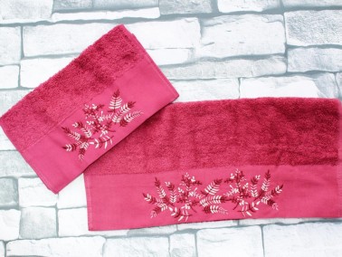 Dowry World Wheat 2-Piece Towel Set Fuchsia - Thumbnail