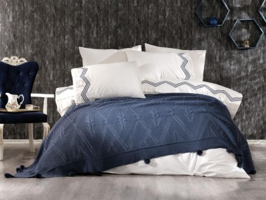 Çeyiz Diyarı - Dowry Land Yaren 7 Pieces Knitwear Blanket Set Indigo Çeyiz Diyarı - Dowry Land Yaren 7 Pieces Knitwear Blanket Set Indigo