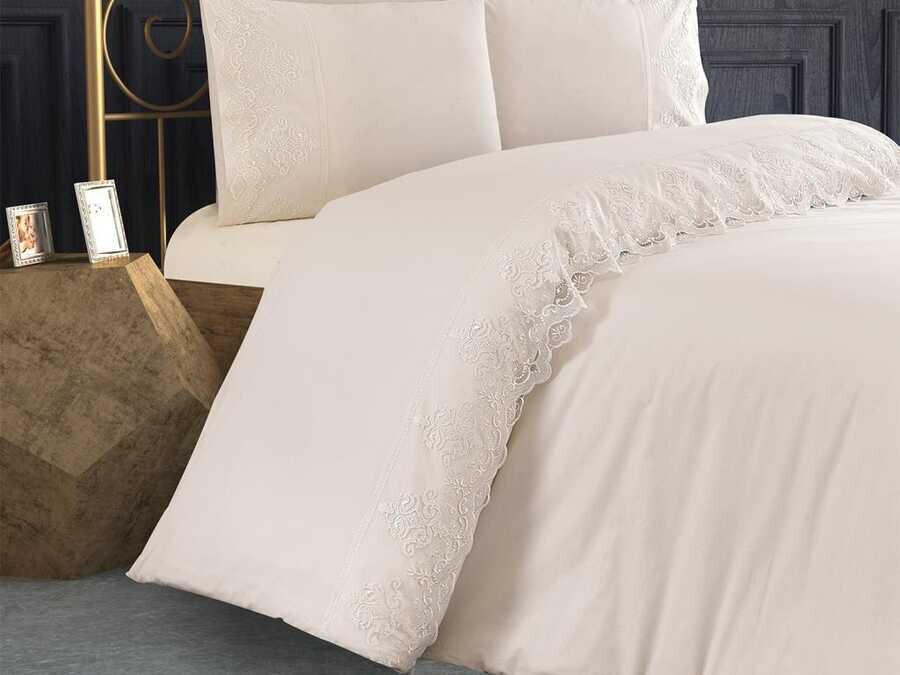 Dowry World Zerda Duvet Cover Set - Cream Cream - Thumbnail