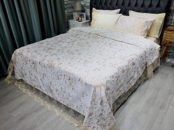 Dowry Land Zerda Bedspread Cream Cappucino