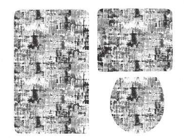 Çeyiz Diyarı - Dowry World 3 Piece Bath Mat Alison White-Black Çeyiz Diyarı - Dowry World 3 Piece Bath Mat Alison White-Black