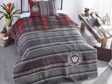 Çeyiz Diyarı - Dowry World Adel Quilted Single Bedspread Anthracite Çeyiz Diyarı - Dowry World Adel Quilted Single Bedspread Anthracite