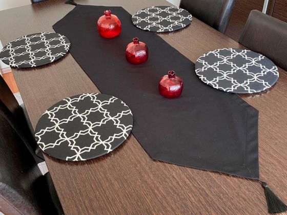 Dowry World Alberta 7 Piece Placemat Black