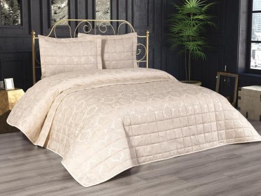 Dowry World Almeda Double Bedspread Cream - Thumbnail