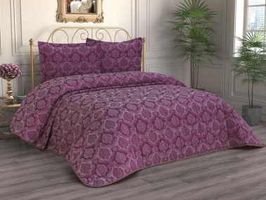 Dowry World Almeda Double Bedspread Plum - Thumbnail