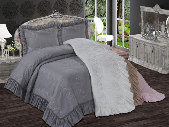 Dowery Angel 3-Piece Quilted Bedspread Set Gray