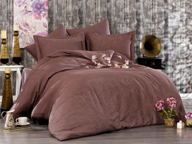 Dowry World Bahar Double Duvet Cover Set Rose - Thumbnail