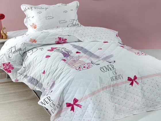 Dowry World Beauty Single Bedspread White