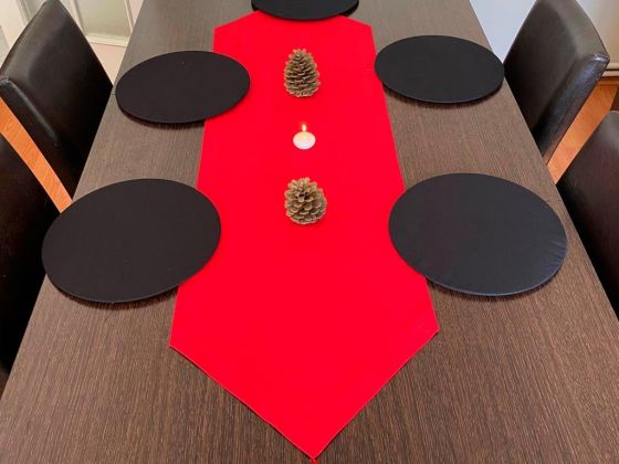 Dowry World Cara 7 Piece Placemat Set Red