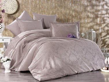 Dowry World Carina Double Duvet Cover Set Gray - Thumbnail