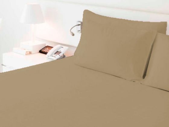Dowry World Daily Double Elastic Bed Sheet Set Brown