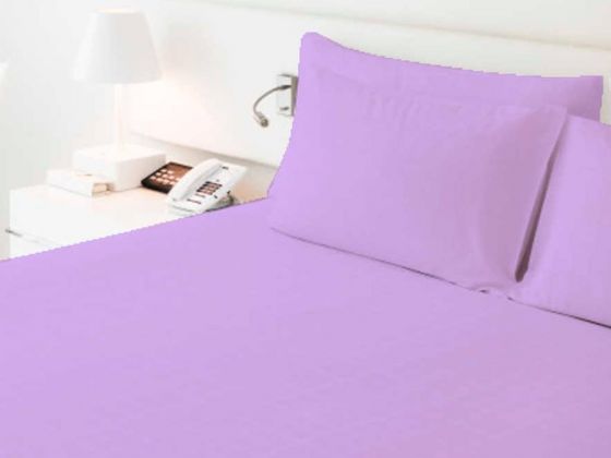 Dowry World Daily Double Elastic Bed Sheet Set Lilac