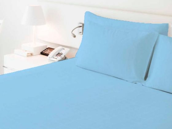 Dowry World Daily Double Elastic Bed Sheet Set Blue
