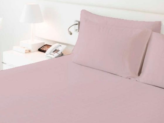 Dowry World Daily Double Elastic Bed Sheet Set Powder