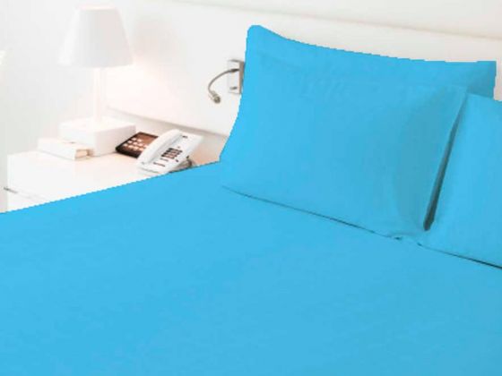 Dowry World Daily Double Elastic Bed Sheet Set Turquoise