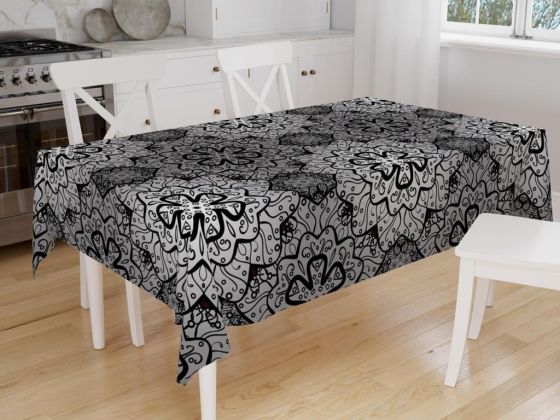 Dowry World Digital Print Alita Table Cloth Black